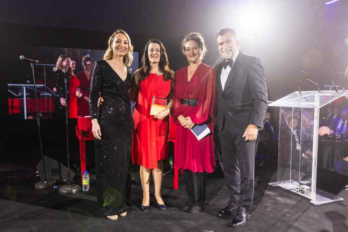 Emilie Dussault, présidente du CA du Conseil du patronat du Québec, Louise Levasseur – Secur-Alert Inc. (Bourse Hermante Ayotte), Catherine Ayotte, Karl Blackburn, président du Conseil du patronat du Québec